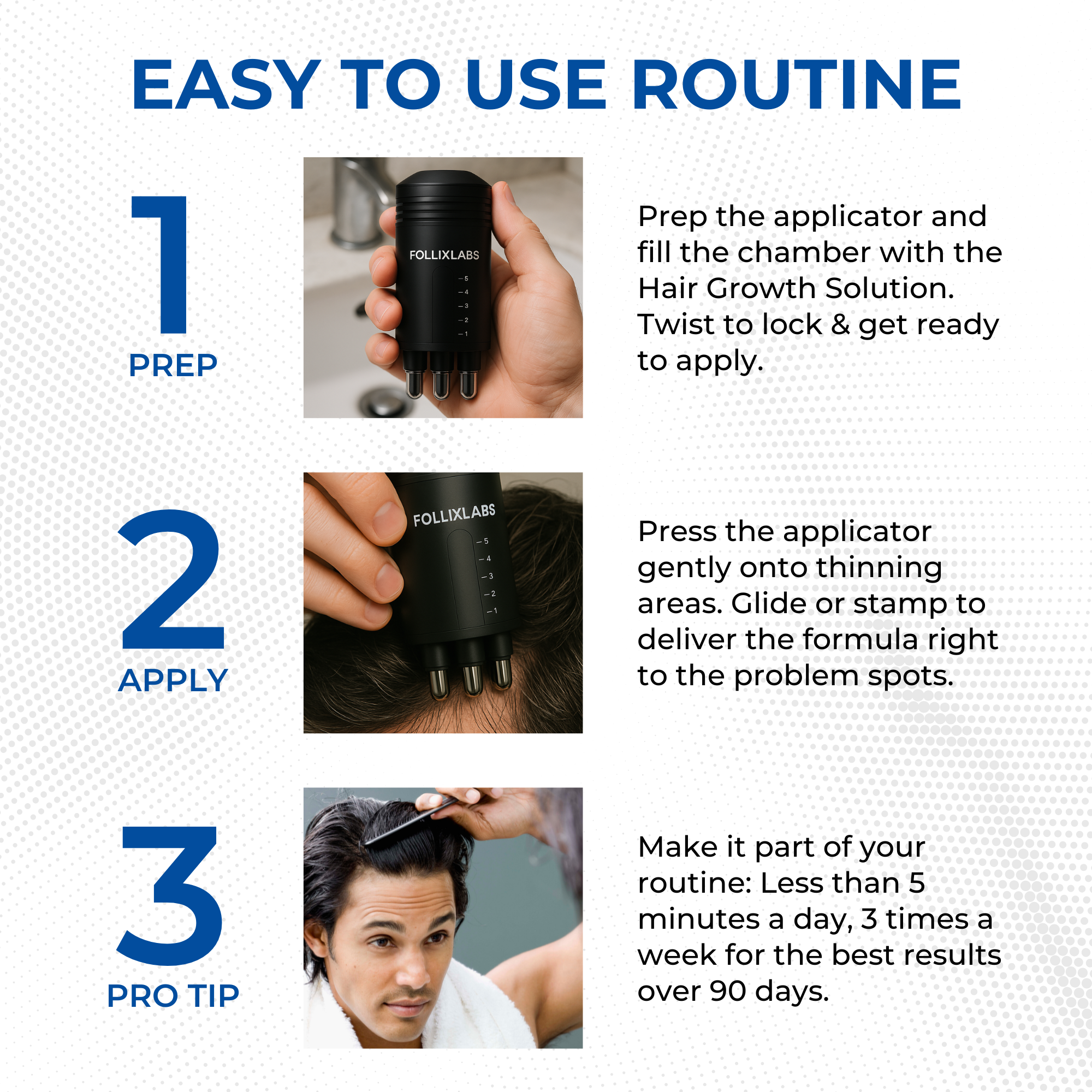 Follix Hair Growth Solution & Precision Applicator Bundle